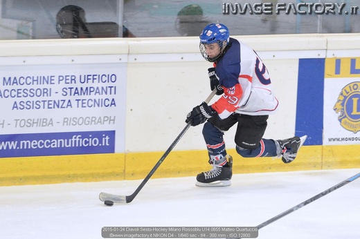 2015-01-24 Diavoli Sesto-Hockey Milano Rossoblu U14 0655 Matteo Quartuccio